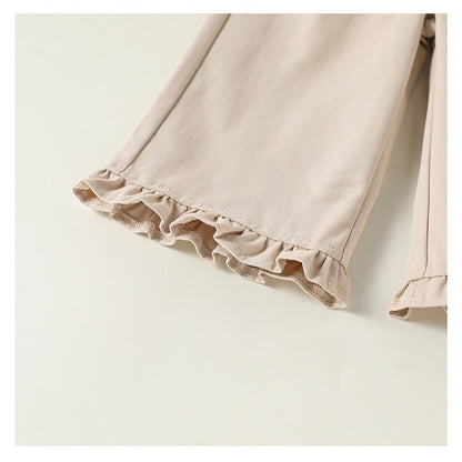 Flowers Pattern Embroidered Pants for Girls