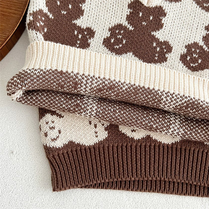 Baby Kids Sleeveless V Neck Vest and Shorts 2-piece Knitting Clothing Set