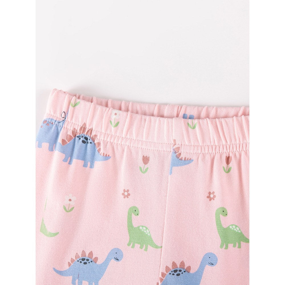 Baby Kids Girls Cartoon and Flowers Pattern Long Sleeves Top and Pants 2-piece Clothing Set