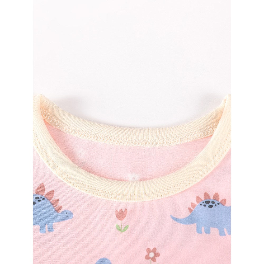 Baby Kids Girls Cartoon and Flowers Pattern Long Sleeves Top and Pants 2-piece Clothing Set
