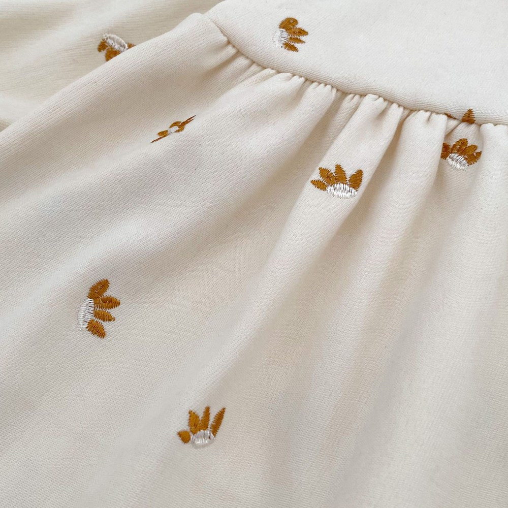 Baby Kids Girls Princess Long Sleeves Flowers Embroidered Pattern Dress