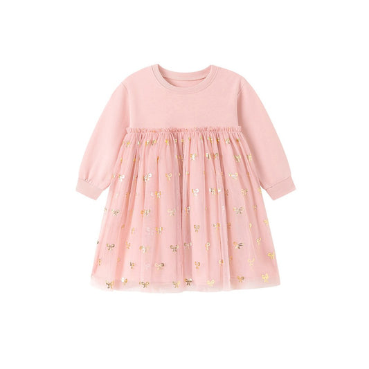 Baby Kids Girls Butterfly-bows Pattern Tulle Dress