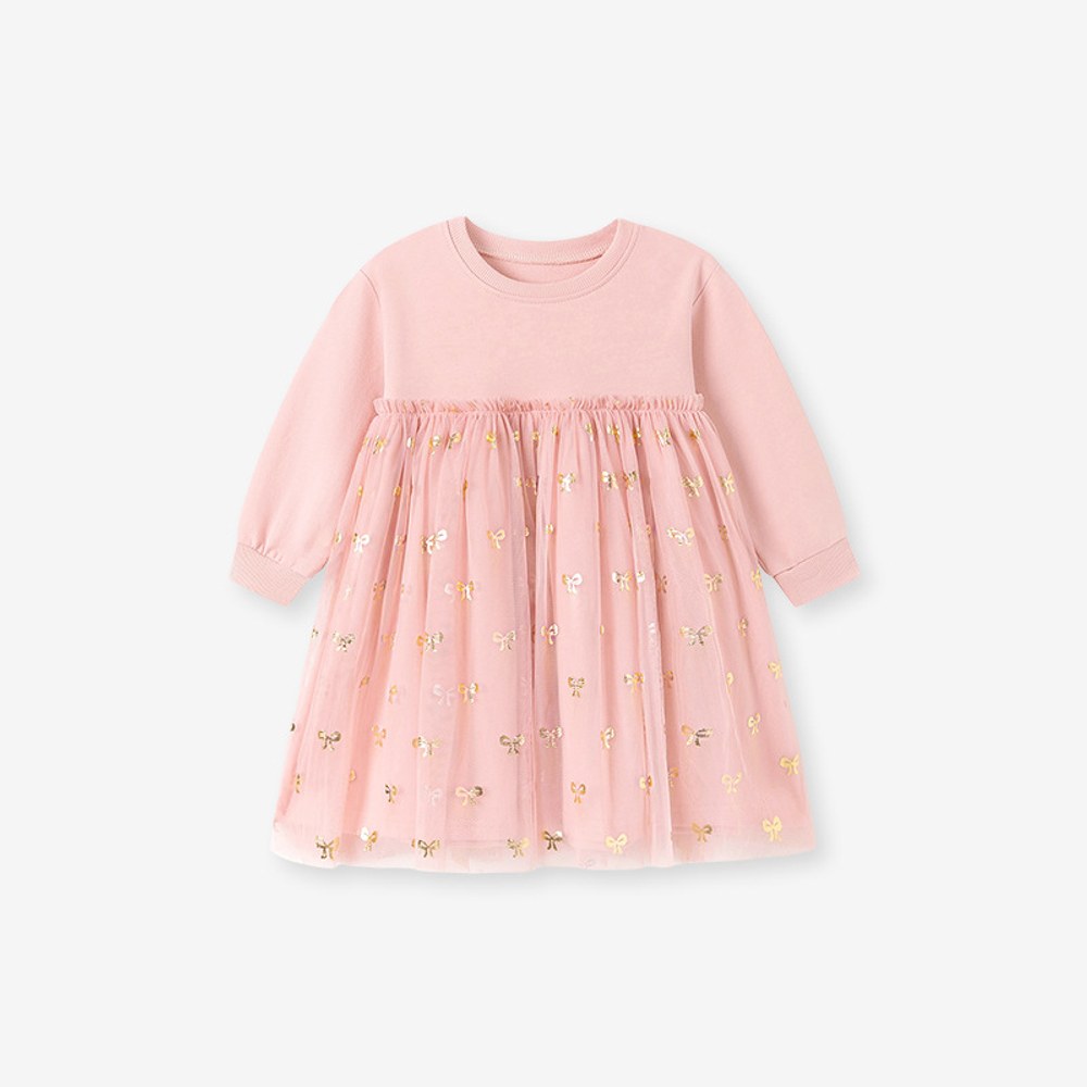 Baby Kids Girls Butterfly-bows Pattern Tulle Dress