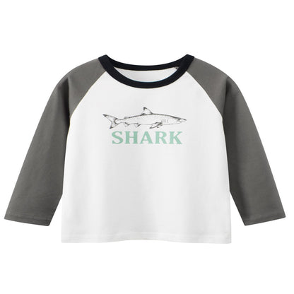 Baby Kids Boys Letters and Cartoon Print Long Sleeves Crew Neck Top