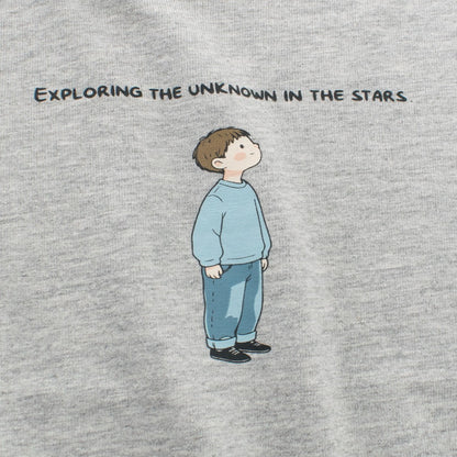Baby Kids Boys Letters and Cartoon Print Long Sleeves Crew Neck Top