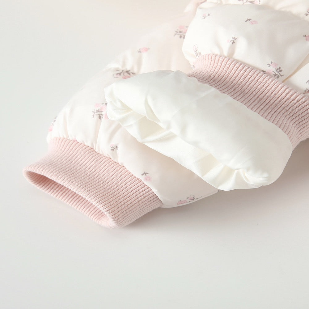Baby Girls Floral Cotton-Padded Romper