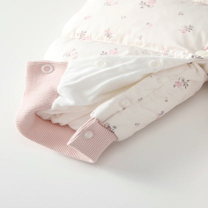 Baby Girls Floral Cotton-Padded Romper