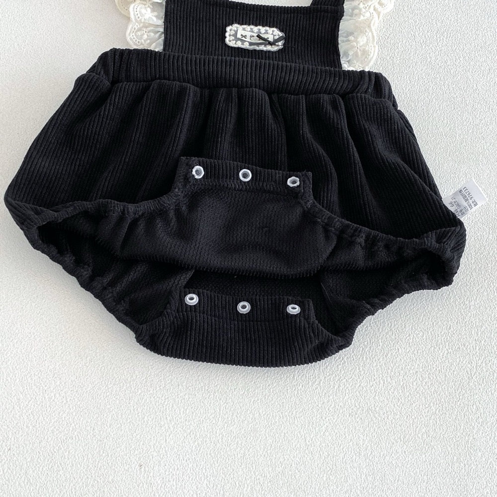 Baby Kids Girls Long Sleeves Apricot Shirt and Lace Trim Sleeveless Onesies Overalls 2-Piece Clothing Set