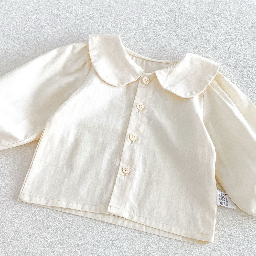 Baby Kids Girls Long Sleeves Apricot Shirt and Lace Trim Sleeveless Onesies Overalls 2-Piece Clothing Set