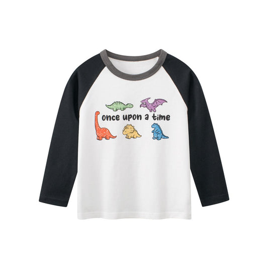 Baby Kids Boys Letters and Cartoon Print Long Sleeves Crew Neck Top