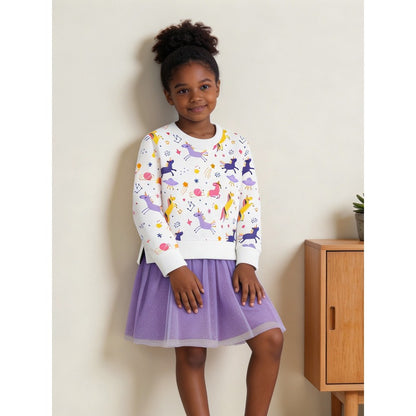 Baby Kids Girls Long Sleeves Cartoon Pattern Color Patchwork Dress