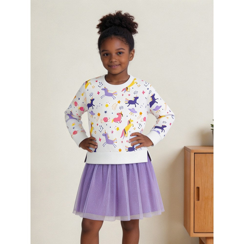 Baby Kids Girls Long Sleeves Cartoon Pattern Color Patchwork Dress