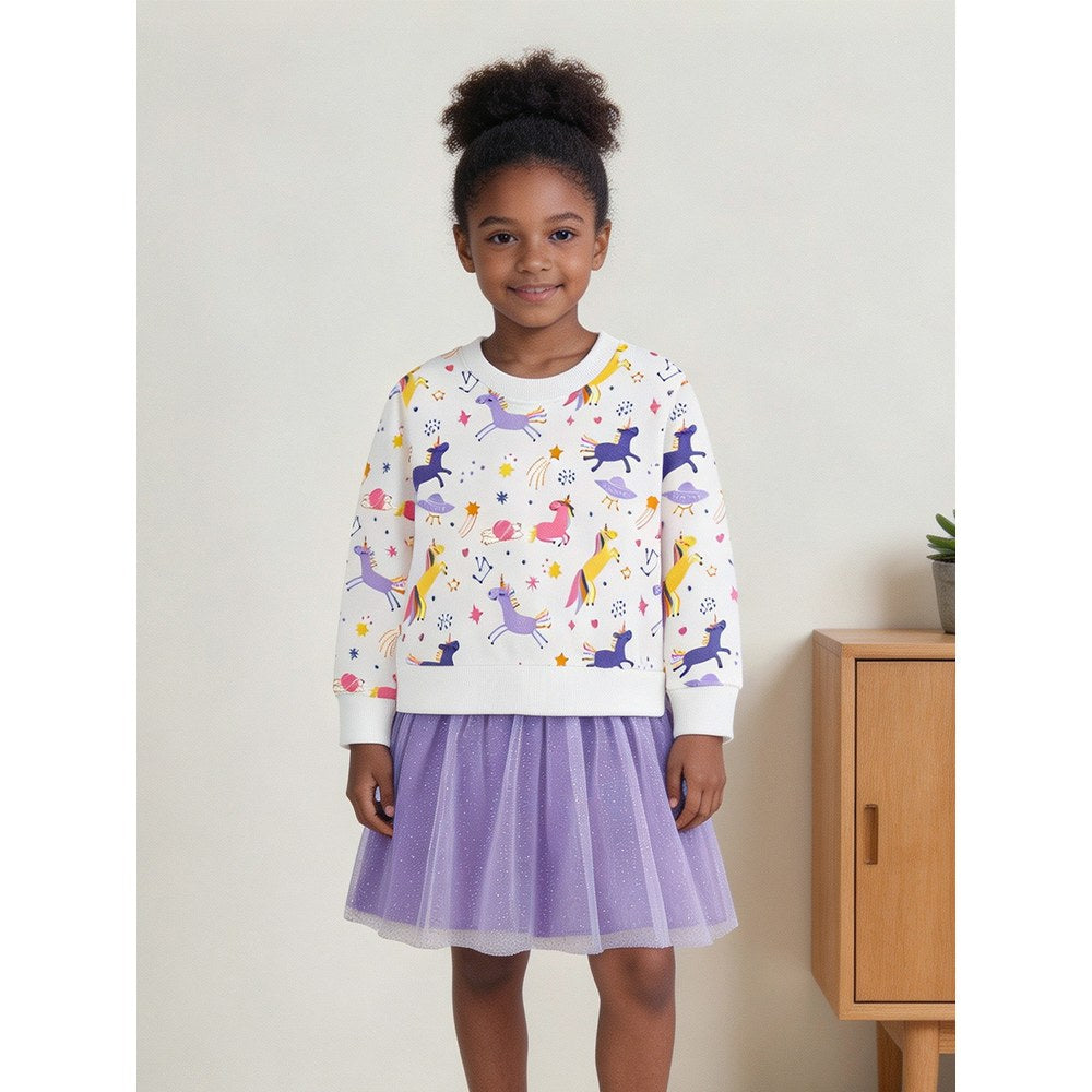 Baby Kids Girls Long Sleeves Cartoon Pattern Color Patchwork Dress