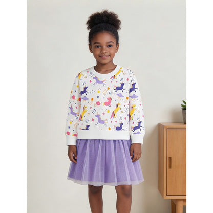 Baby Kids Girls Long Sleeves Cartoon Pattern Color Patchwork Dress