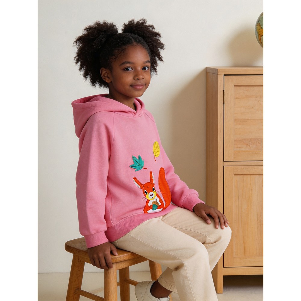 Baby Kids Girls Long Sleeves Cartoon Pattern Hoodie