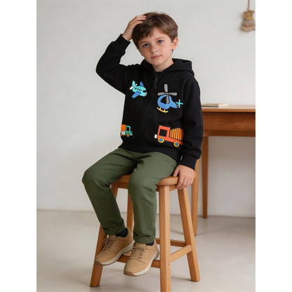 Boys' Cartoon Pattern Coat with Long Sleeves