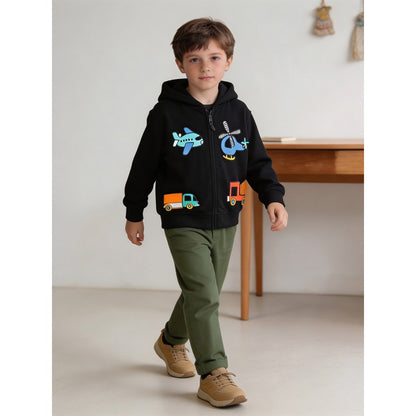 Boys' Cartoon Pattern Coat with Long Sleeves