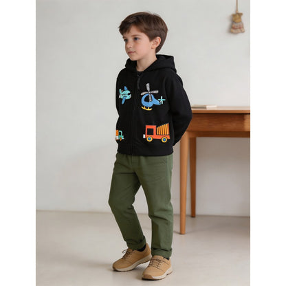 Boys' Cartoon Pattern Coat with Long Sleeves