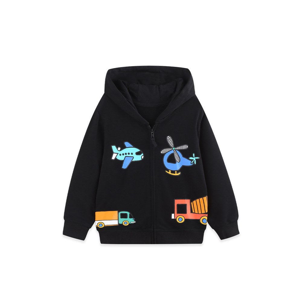 Boys' Cartoon Pattern Coat with Long Sleeves