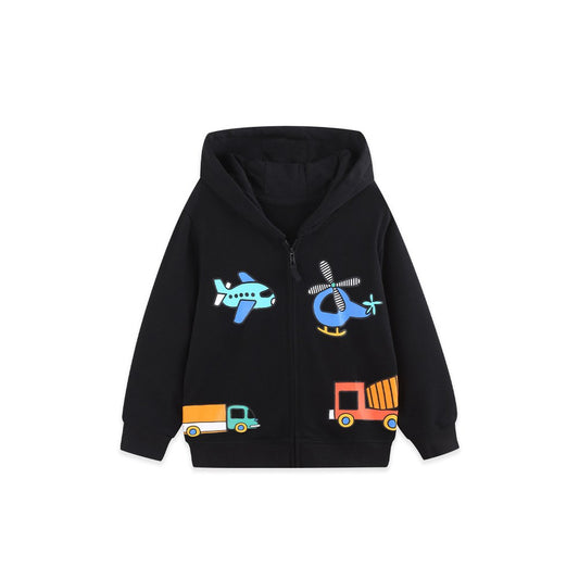 Boys' Cartoon Pattern Coat with Long Sleeves