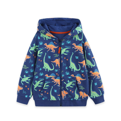 Boys' Cartoon Pattern Coat with Long Sleeves