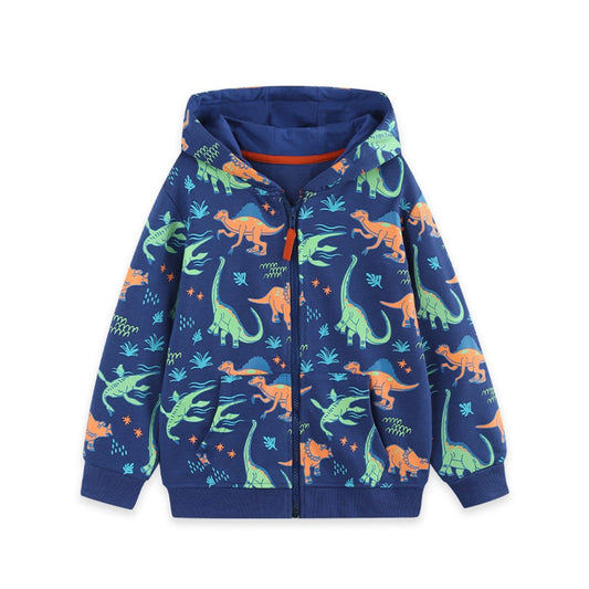 Boys' Cartoon Pattern Coat with Long Sleeves