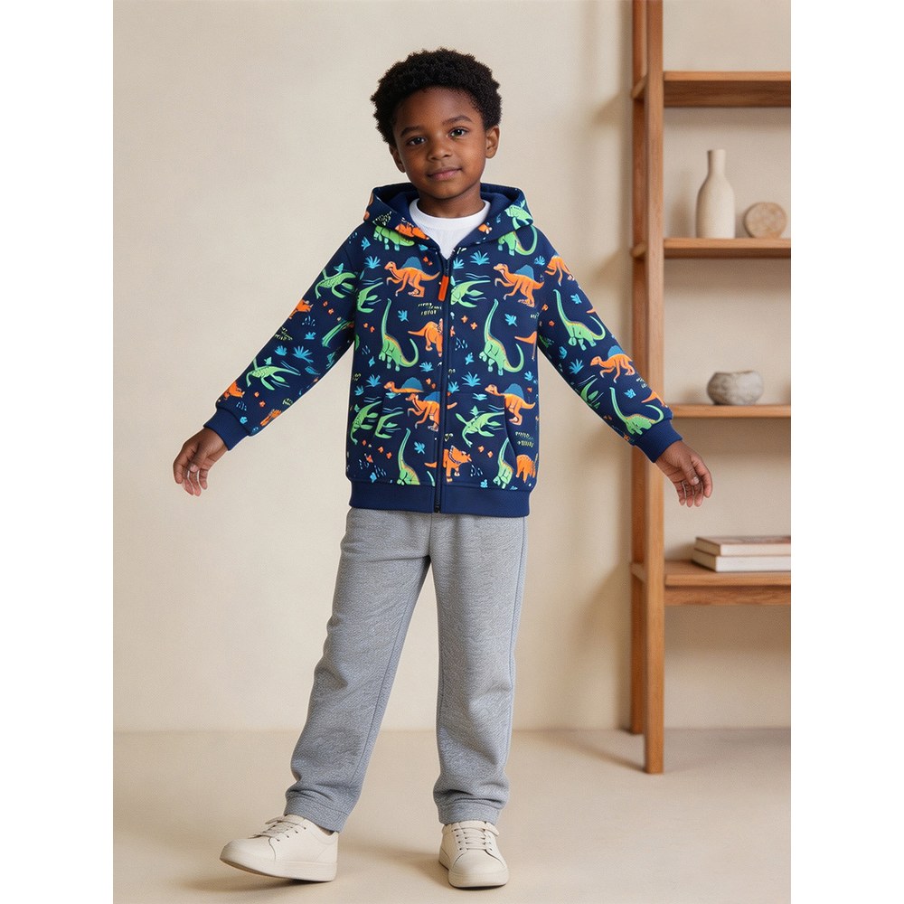 Boys' Cartoon Pattern Coat with Long Sleeves