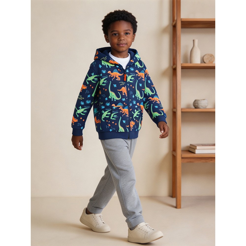 Boys' Cartoon Pattern Coat with Long Sleeves