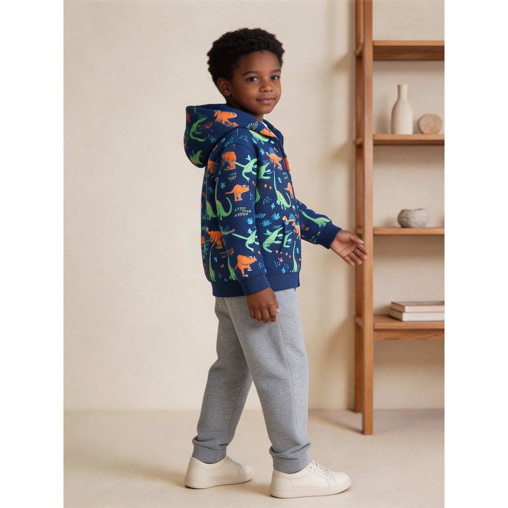 Boys' Cartoon Pattern Coat with Long Sleeves