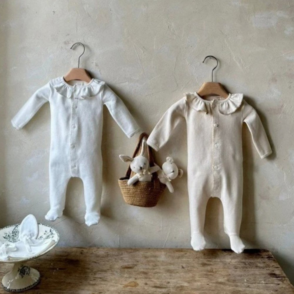 Baby Kids Long Sleeves Ruffle Collar Rompers
