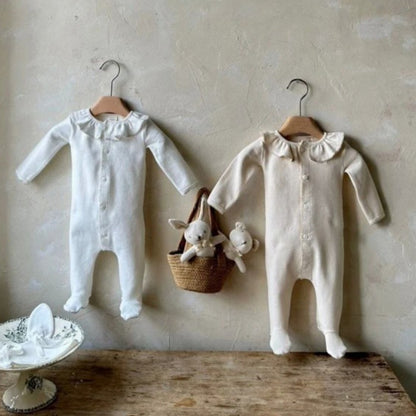 Baby Kids Long Sleeves Ruffle Collar Rompers