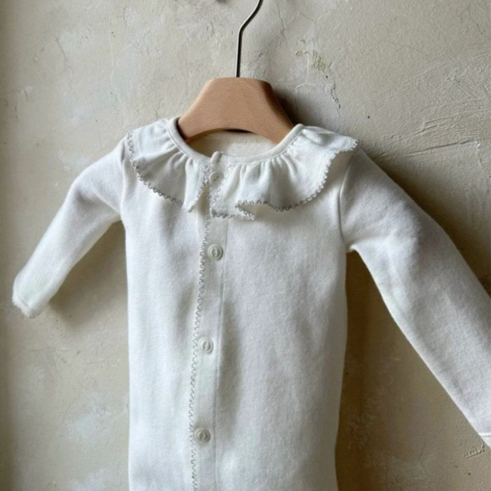 Baby Kids Long Sleeves Ruffle Collar Rompers