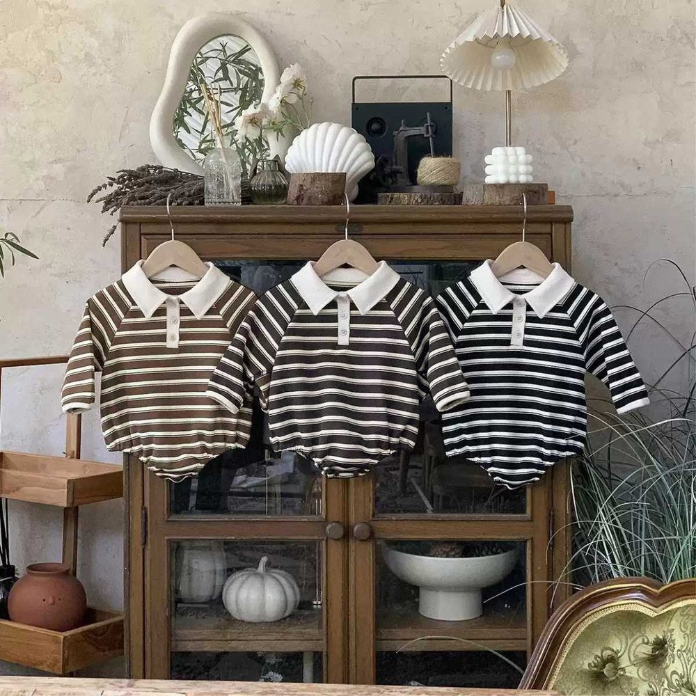 Baby Kids Long Sleeves Striped Onesies