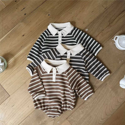 Baby Kids Long Sleeves Striped Onesies