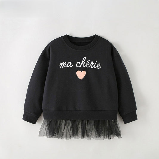 Baby Kids Girls Letters Pattern Long Sleeves Sweatshirt