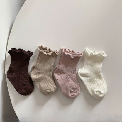 Baby Kids Girls Plain Socks