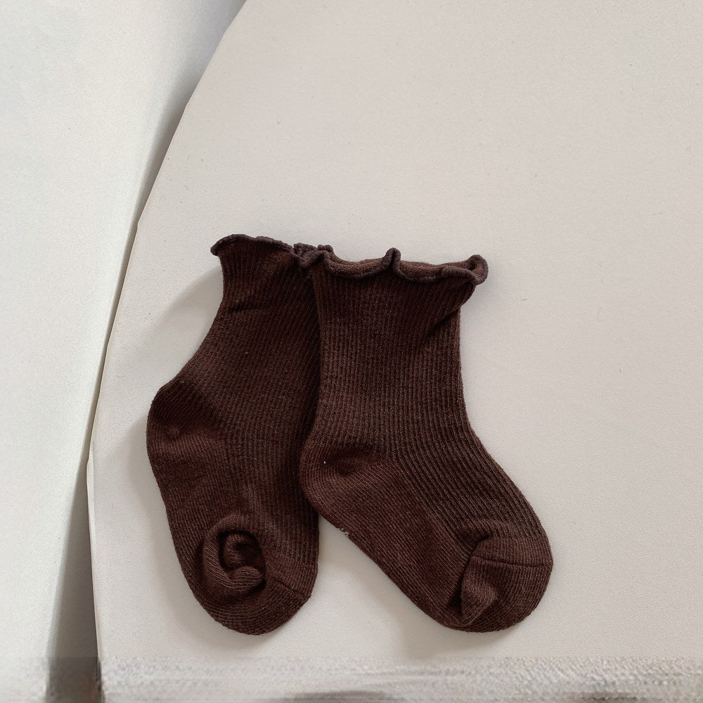 Baby Kids Girls Plain Socks