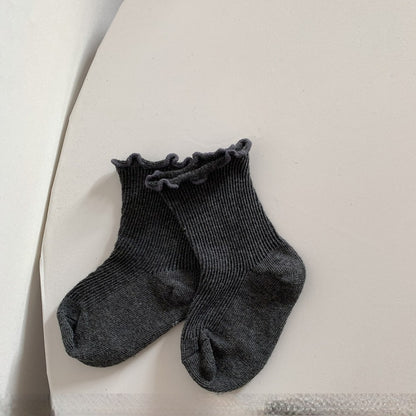Baby Kids Girls Plain Socks