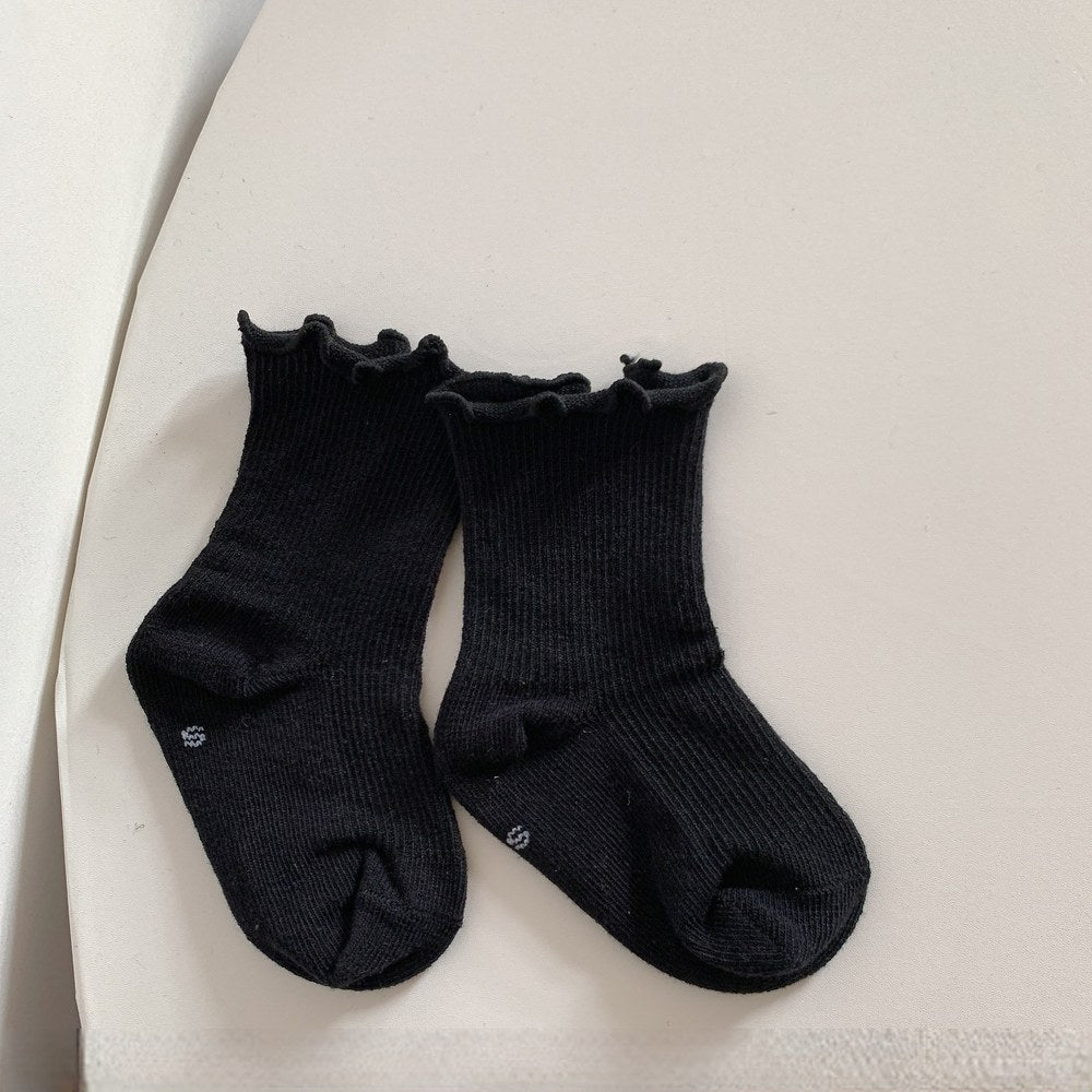 Baby Kids Girls Plain Socks