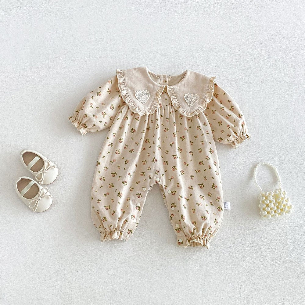 Baby Kids Long Sleeves Floral Rompers