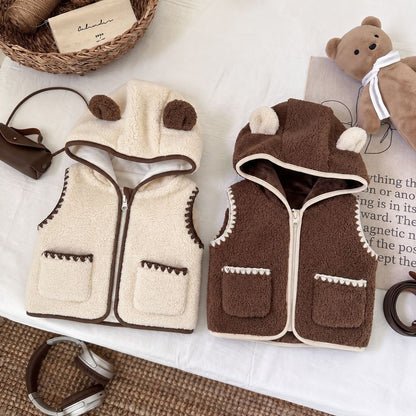 Baby Kids Fluffy Sleeveless Vest Coat