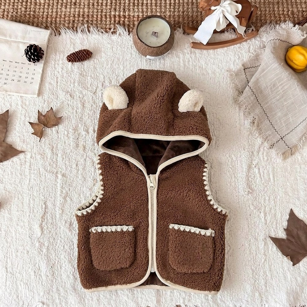 Baby Kids Fluffy Sleeveless Vest Coat