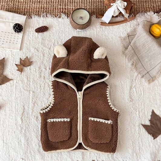 Baby Kids Fluffy Sleeveless Vest Coat