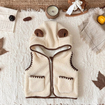 Baby Kids Fluffy Sleeveless Vest Coat