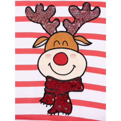 Christmas Baby Kids Girls Cartoon Pattern Long Sleeves Sweatshirt and Flared Pants 2-piece Clothing Set