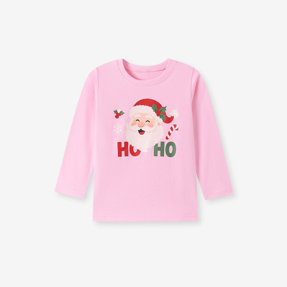 Baby Kids Girls Christmas Cartoon Pattern Long Sleeves Top