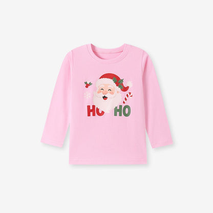 Baby Kids Girls Christmas Cartoon Pattern Long Sleeves Top