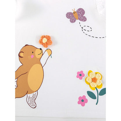 Baby Kids Girls Flowers and Cartoon Pattern Long Sleeves Top