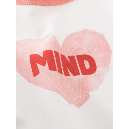 Kids Girls Letters and Heart Print Crew Neck Color Patchwork Long Sleeves Top