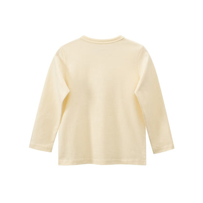 Kids Girls Cartoon and Letters Print Crew Neck Long Sleeves Top